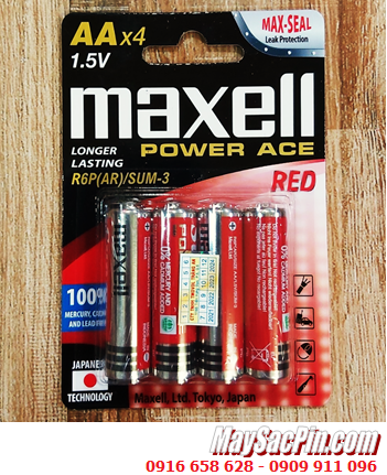 Maxell R6P(AR)/SUM-3, Pin AA 1.5v Maxell R6P(AR)/SUM-3/4P Power ACE _X.xứ Indonesia /Vỉ 4viên